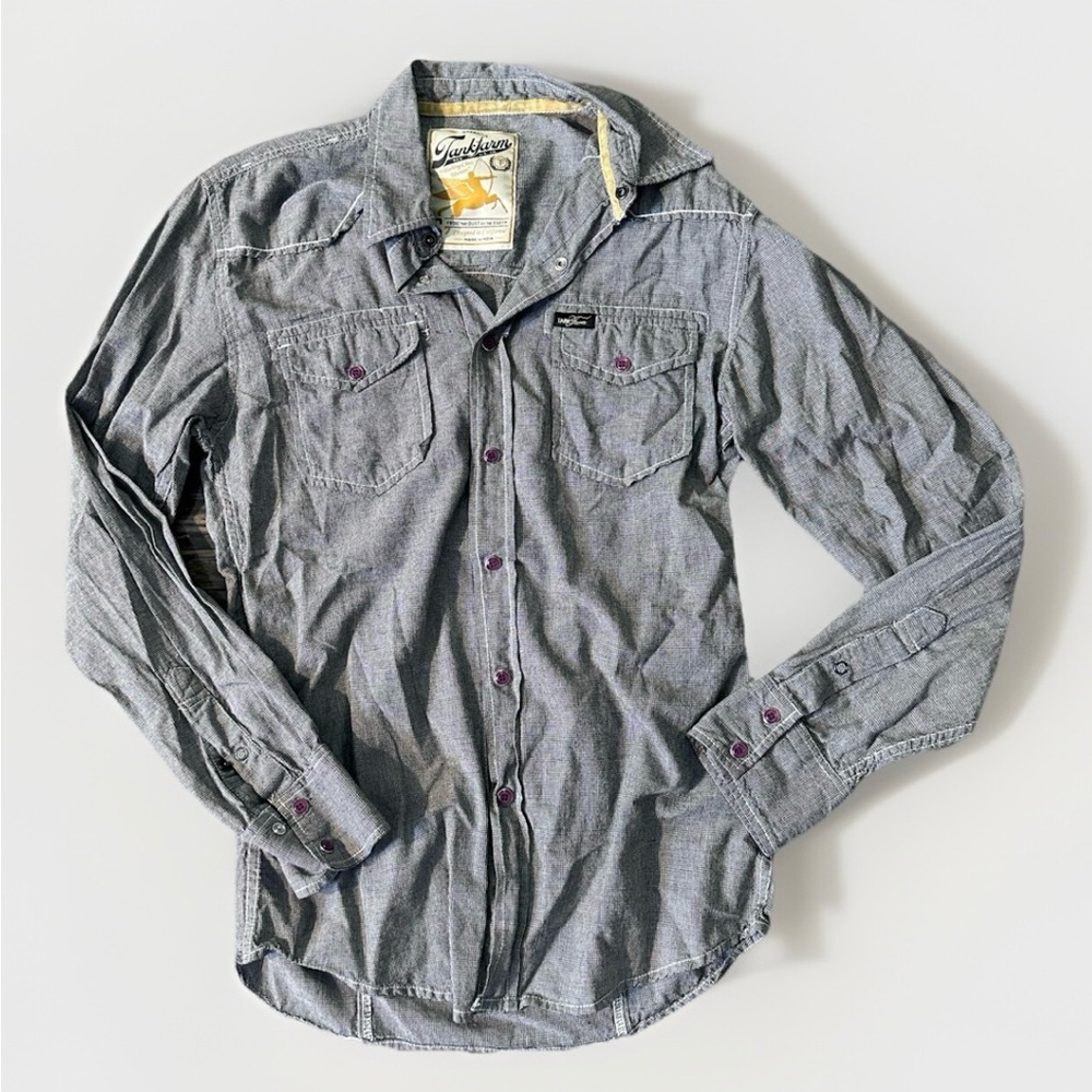 Mens‎ Tankfarm Western Rodeo Shirt Long Sleeve Pearl Snap Button Down Black